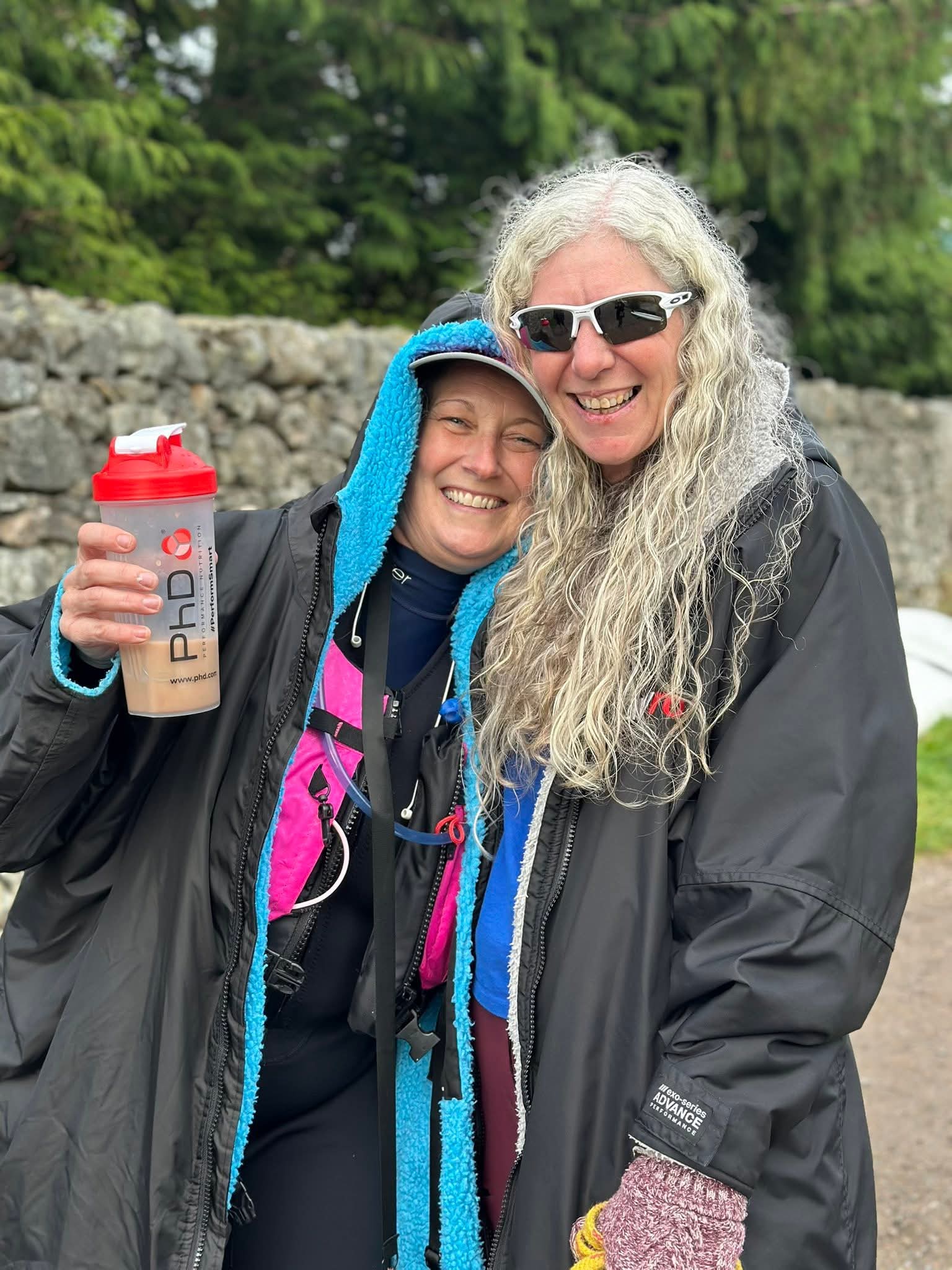 Alison J Renie hugs Kim after the finish